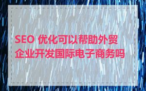 SEO 优化可以帮助外贸企业开发国际电子商务吗