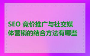 SEO 竞价推广与社交媒体营销的结合方法有哪些