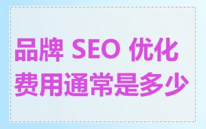 品牌 SEO 优化费用通常是多少