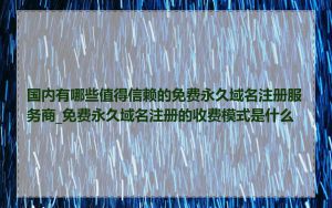 国内有哪些值得信赖的免费永久域名注册服务商_免费永久域名注册的收费模式是什么
