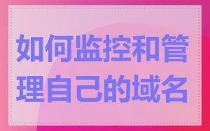 如何监控和管理自己的域名
