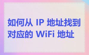 如何从 IP 地址找到对应的 WiFi 地址