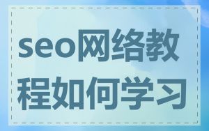 seo网络教程如何学习