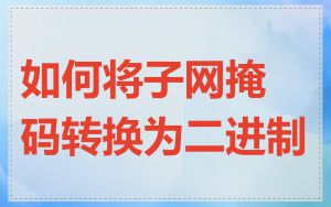 如何将子网掩码转换为二进制