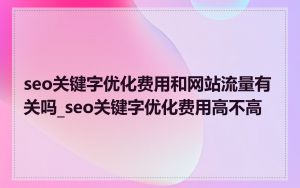 seo关键字优化费用和网站流量有关吗_seo关键字优化费用高不高