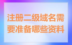注册二级域名需要准备哪些资料