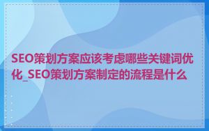 SEO策划方案应该考虑哪些关键词优化_SEO策划方案制定的流程是什么