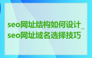 seo网址结构如何设计_seo网址域名选择技巧