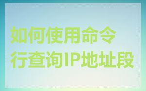 如何使用命令行查询IP地址段