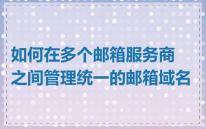 如何在多个邮箱服务商之间管理统一的邮箱域名