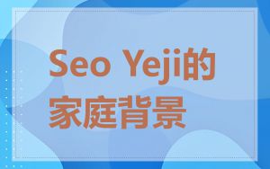 Seo Yeji的家庭背景