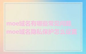 moe域名有哪些常见问题_moe域名隐私保护怎么设置