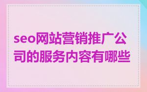 seo网站营销推广公司的服务内容有哪些