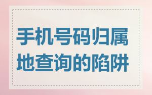 手机号码归属地查询的陷阱