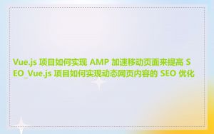 Vue.js 项目如何实现 AMP 加速移动页面来提高 SEO_Vue.js 项目如何实现动态网页内容的 SEO 优化