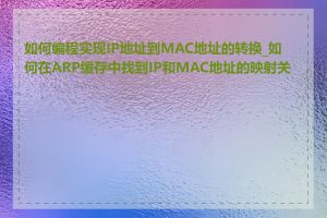 如何编程实现IP地址到MAC地址的转换_如何在ARP缓存中找到IP和MAC地址的映射关系