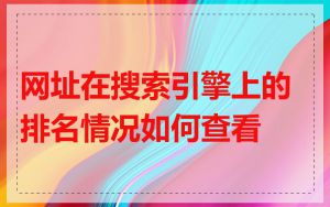网址在搜索引擎上的排名情况如何查看