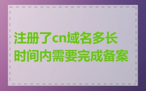 注册了cn域名多长时间内需要完成备案