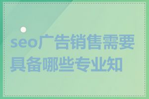 seo广告销售需要具备哪些专业知识