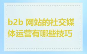 b2b 网站的社交媒体运营有哪些技巧
