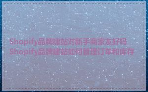 Shopify品牌建站对新手商家友好吗_Shopify品牌建站如何管理订单和库存