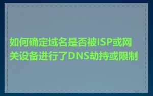 如何确定域名是否被ISP或网关设备进行了DNS劫持或限制