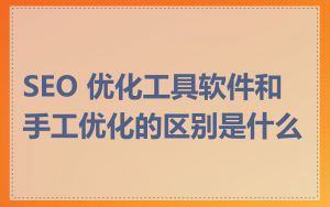 SEO 优化工具软件和手工优化的区别是什么
