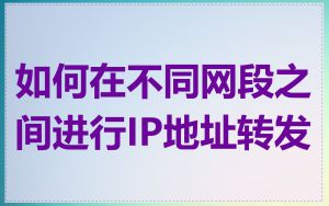 如何在不同网段之间进行IP地址转发