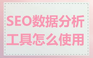 SEO数据分析工具怎么使用