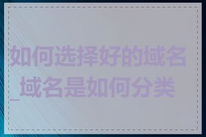 如何选择好的域名_域名是如何分类的