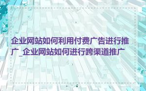 企业网站如何利用付费广告进行推广_企业网站如何进行跨渠道推广