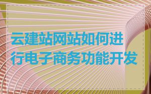 云建站网站如何进行电子商务功能开发
