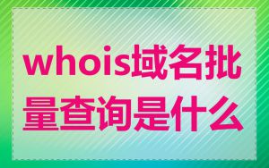 whois域名批量查询是什么