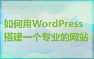 如何用WordPress搭建一个专业的网站