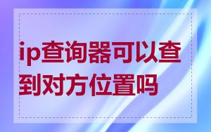 ip查询器可以查到对方位置吗