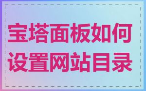 宝塔面板如何设置网站目录
