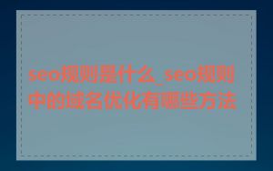 seo规则是什么_seo规则中的域名优化有哪些方法