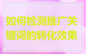 如何检测推广关键词的转化效果