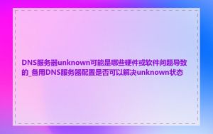 DNS服务器unknown可能是哪些硬件或软件问题导致的_备用DNS服务器配置是否可以解决unknown状态