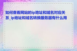 如何查看网站的ip地址和域名对应关系_ip地址和域名转换服务器有什么用途