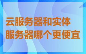 云服务器和实体服务器哪个更便宜