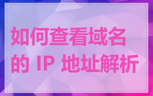 如何查看域名的 IP 地址解析