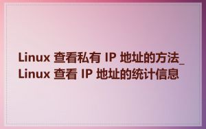 Linux 查看私有 IP 地址的方法_Linux 查看 IP 地址的统计信息