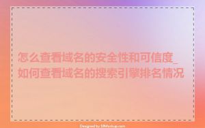 怎么查看域名的安全性和可信度_如何查看域名的搜索引擎排名情况