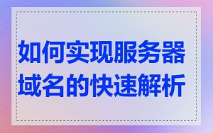 如何实现服务器域名的快速解析