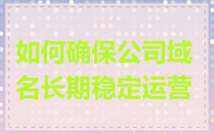 如何确保公司域名长期稳定运营