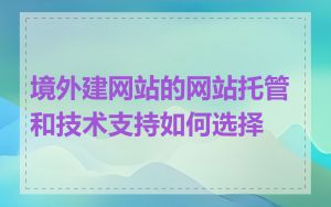 境外建网站的网站托管和技术支持如何选择