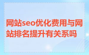 网站seo优化费用与网站排名提升有关系吗
