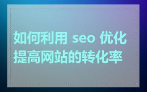 如何利用 seo 优化提高网站的转化率