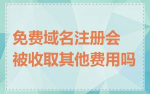 免费域名注册会被收取其他费用吗